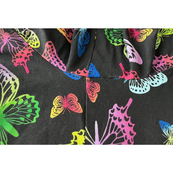 NO BO MID-RISE FULL LGTH ACTIVEWEAR LEGGINGS, JUNIORS-XXXL(21)-BLACK/BUTTERFLIES - Picture 5 of 9